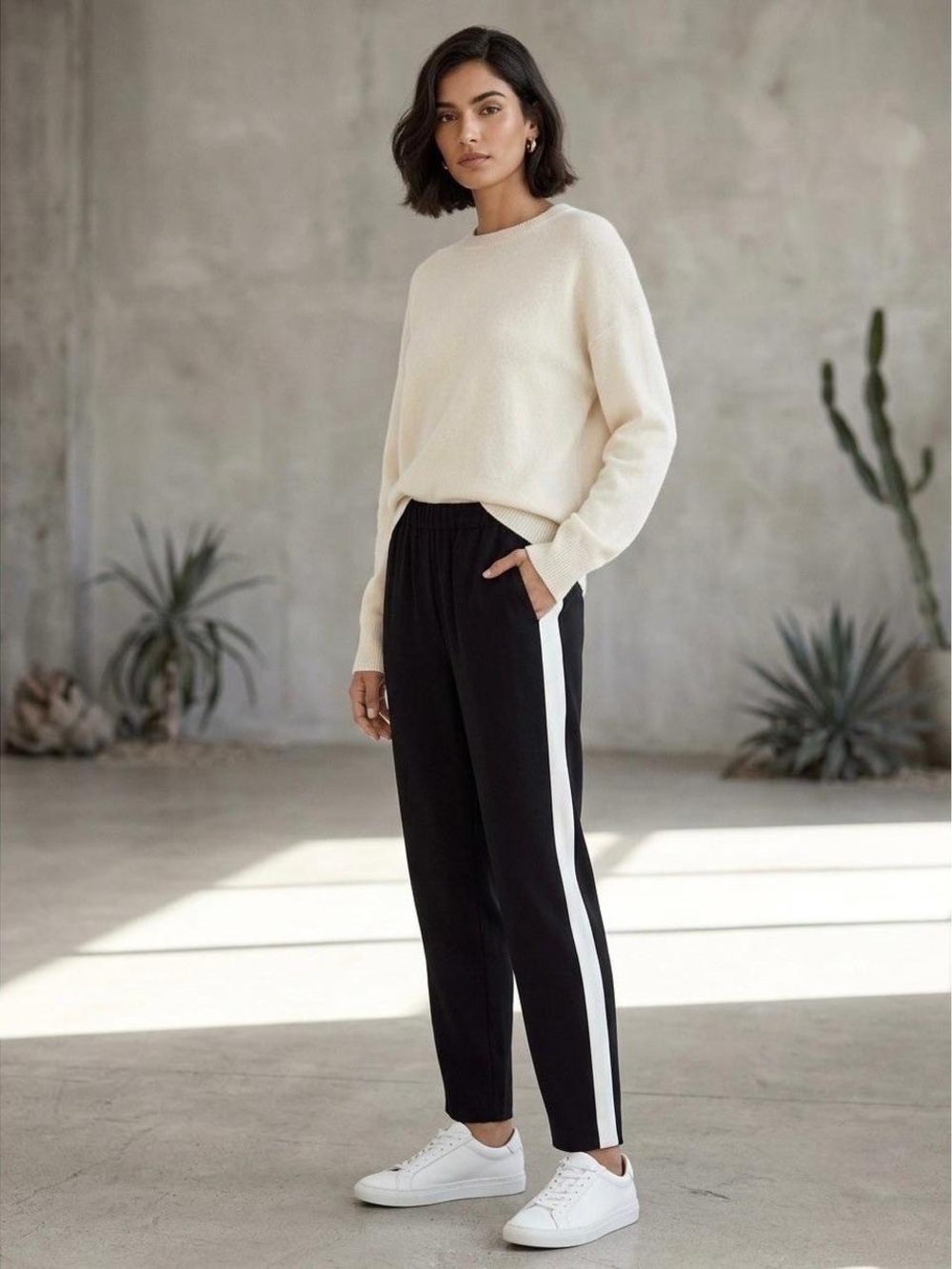 Aritzia Babaton Black Striped Trousers